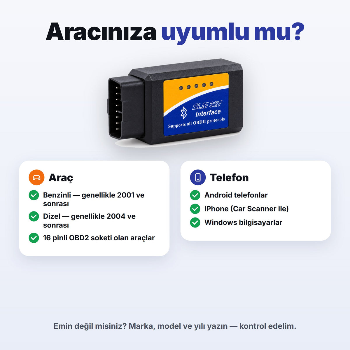 Araç ve telefon uyumluluğu